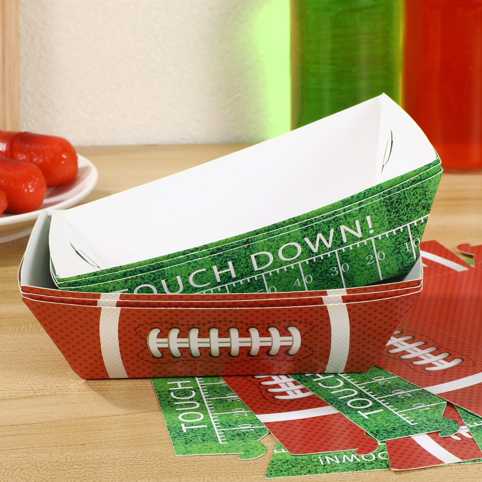 Food Snacks Game - 20Pcs Football Party Serving Boats Kraft