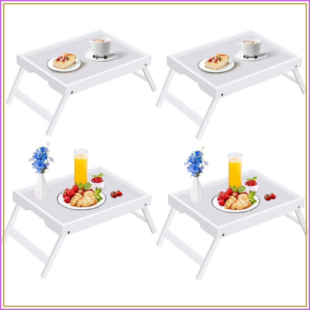 Food Snacks To Eat - Folding Bed Tray Table with Legs,