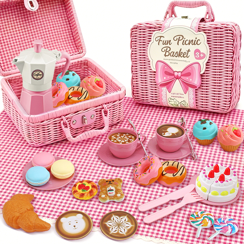 Food Snacks Game - Picnic Food Kitchen Toys with Woven