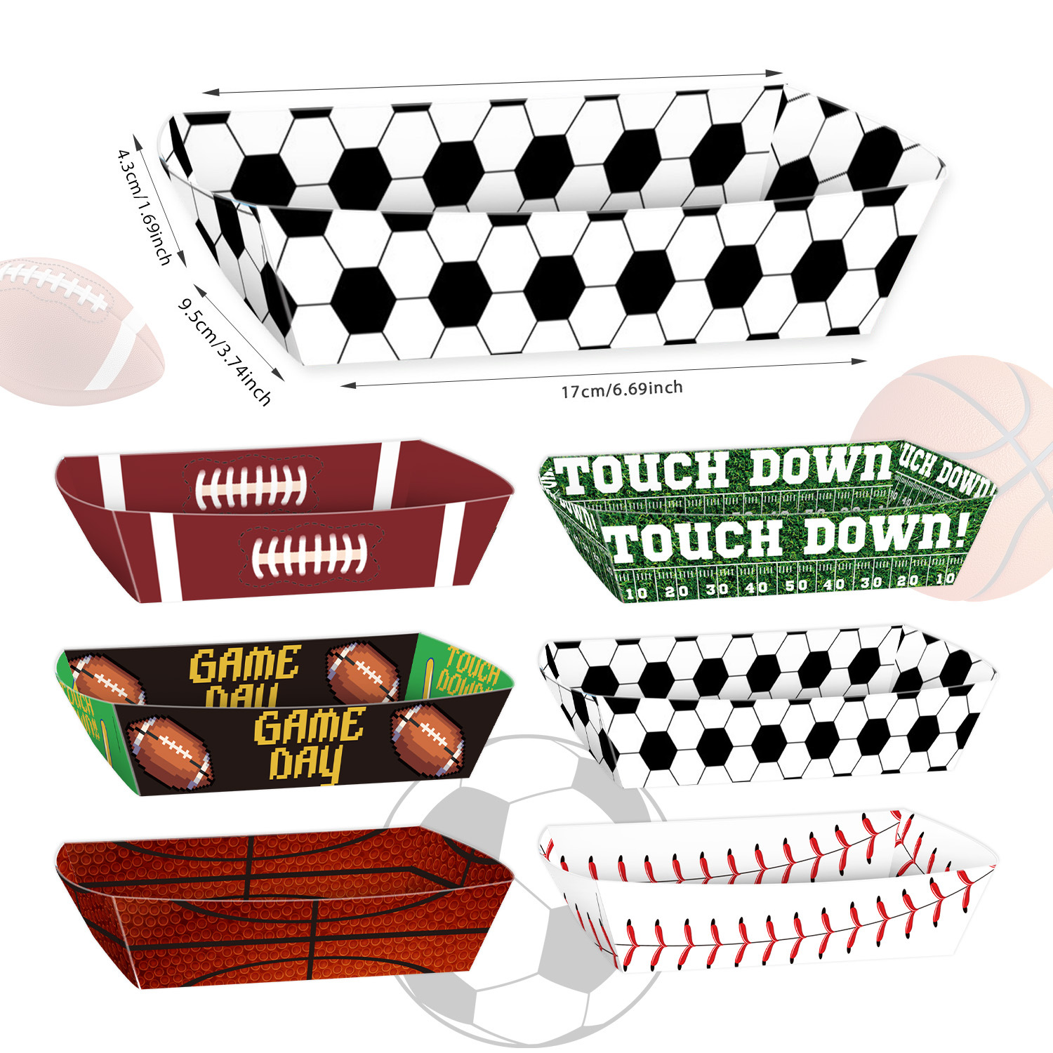 Food Snacks Candy - Sport Ball Food Tray Theme Party