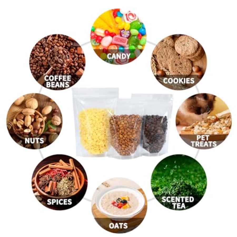 100 PCS Resealable Bags, 3.9x5 - مراجعة Food Snacks Candy وسعره