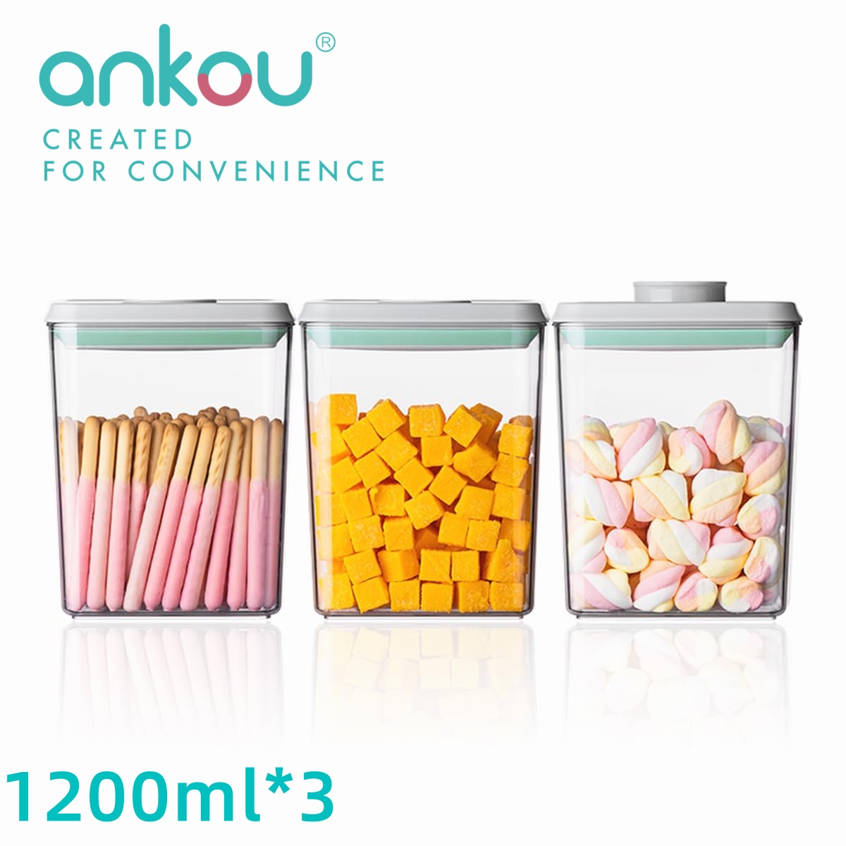 Ankou 3Pcs 1.2L Pop Airtight F - مراجعة Food Snacks Candy وسعره