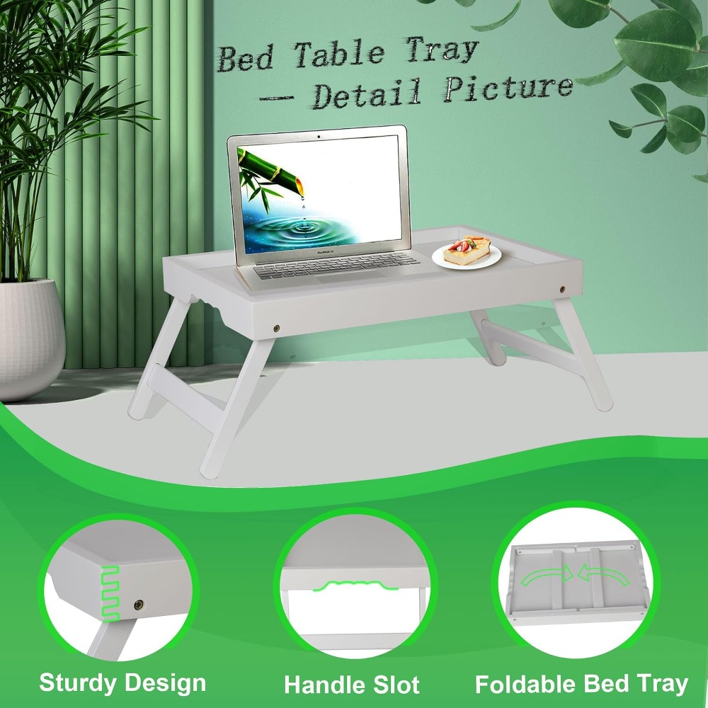 Folding Bed Tray Table with Le - مراجعة Food Snacks To Eat وسعره