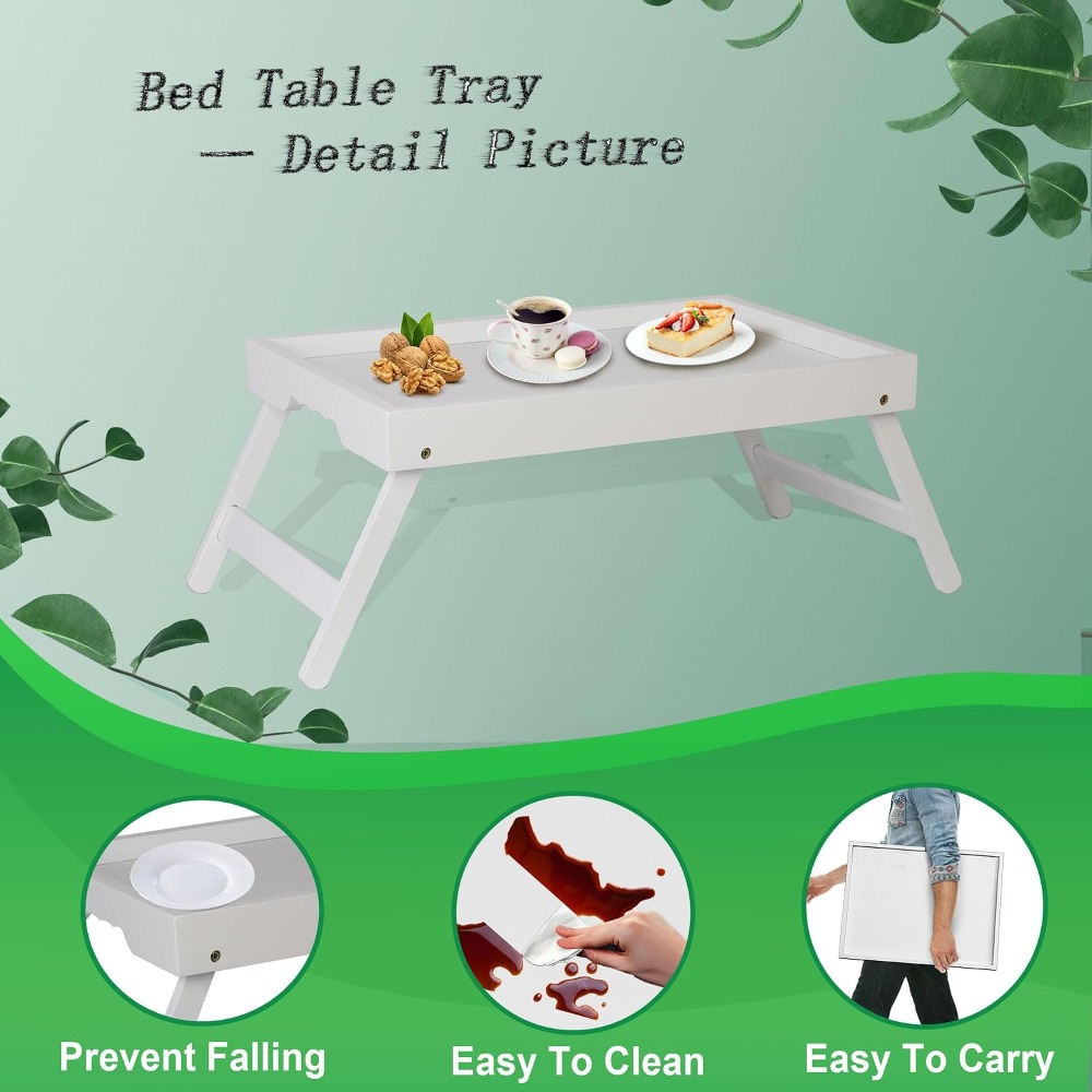 Folding Bed Tray Table with Le - مراجعة Food Snacks To Eat وسعره