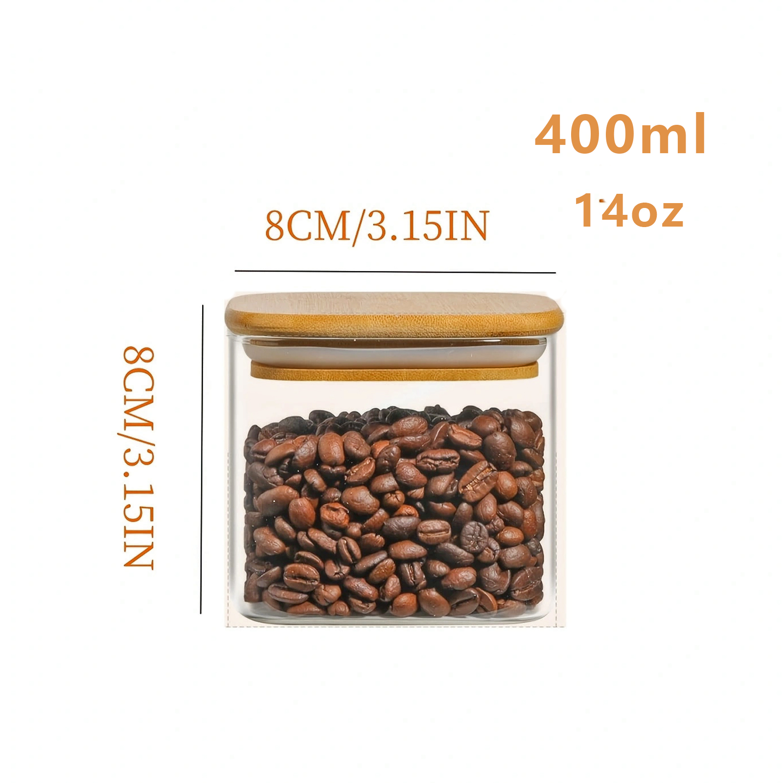 2/4/6/12Pcs-400Ml Square Glass - مراجعة Food Snacks Candy وسعره