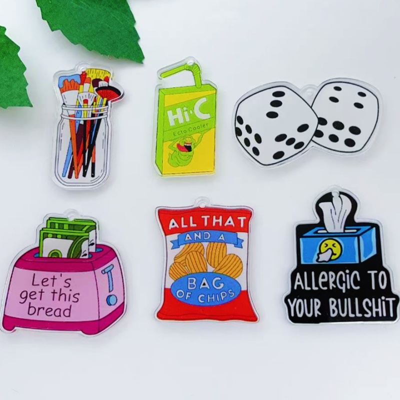 10 pieces of acrylic cartoon c - مراجعة Food Snacks To Make وسعره