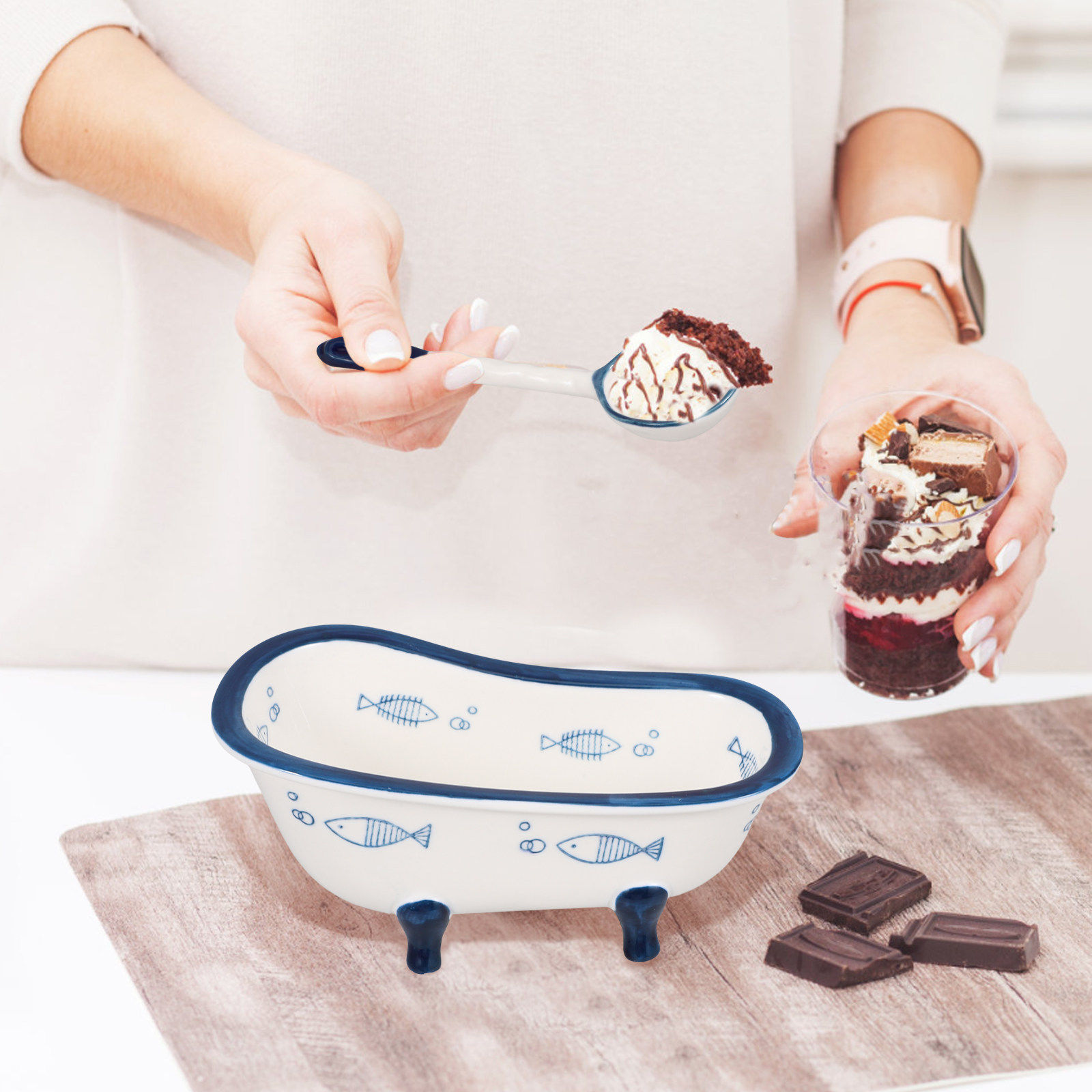 1Set Bathtub Style Snack Bowl  - مراجعة Food Snacks Candy وسعره