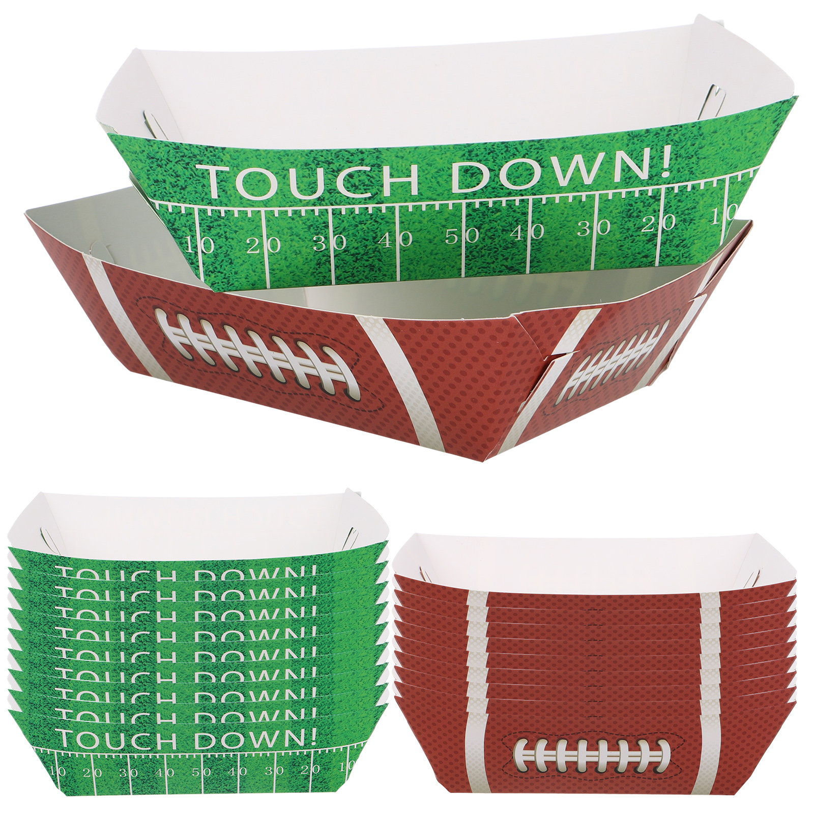 20Pcs Football Serving Boats K - مراجعة Food Snacks Game وسعره