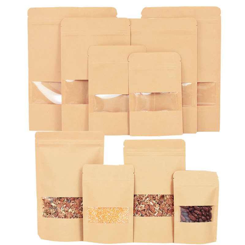 20/50pcs Kraft Paper Zip Lock  - مراجعة Food Snacks Candy وسعره