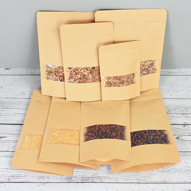 20/50pcs Kraft Paper Zip Lock  - مراجعة Food Snacks Candy وسعره
