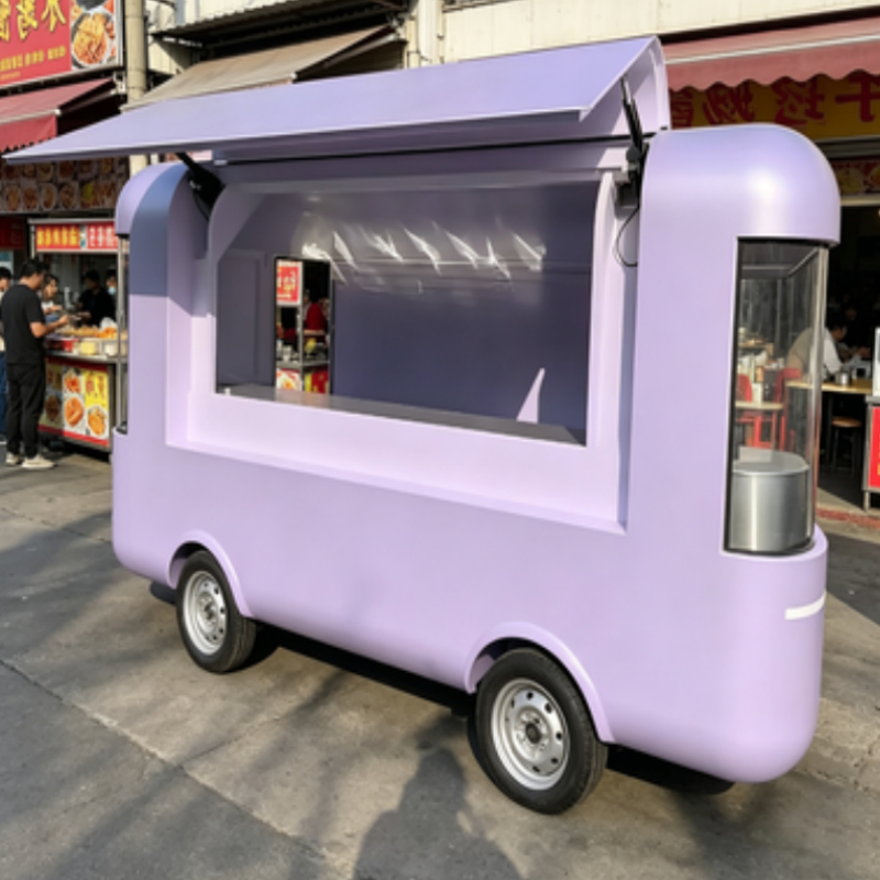 Round Movable Food Trailer Por - مراجعة Food Snacks Drinks وسعره