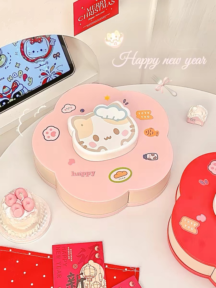 Rotatable Cute Cartoon Divided - مراجعة Food Snacks To Eat وسعره